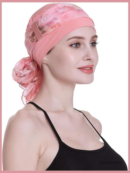 Chemo Cap with Silky Scarf for Hair Loss Sleep Beanie main image 4